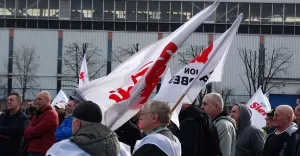 [ZDJĘCIA] Pracownicy tyskiej fabryki Fiata znów protestowali
